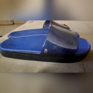 Melissa Glitter Slide Slip On Flatform Footbed Sandal